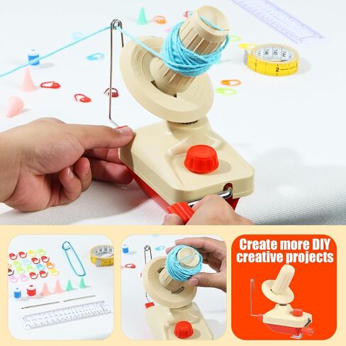 Yarn Ball Winder Set Portable Hand Operated Reusable Low Noise Wool Winder with Positioning Buckle Scissors Manual Wool String Winder Lightweight Wool Winder for Wool Yarn Craft in Saudi Arabia