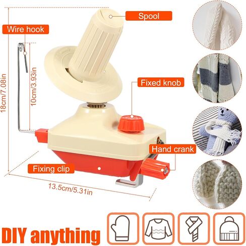 Yarn Ball Winder Set Portable Hand Operated Reusable Low Noise Wool Winder with Positioning Buckle Scissors Manual Wool String Winder Lightweight Wool Winder for Wool Yarn Craft in Saudi Arabia