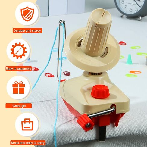 Yarn Ball Winder Set Portable Hand Operated Reusable Low Noise Wool Winder with Positioning Buckle Scissors Manual Wool String Winder Lightweight Wool Winder for Wool Yarn Craft in Saudi Arabia