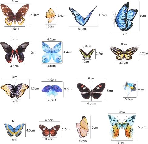 Small Butterflies Sticker Set(240 Pieces) Cute Colorful Butterfly Stickers for Scrapbooking, PET Transparent Decorative Decals for Bullet Journal, Planner, Stationery, Craft Projects in Saudi Arabia