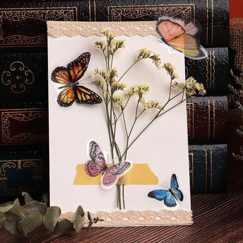 Small Butterflies Sticker Set(240 Pieces) Cute Colorful Butterfly Stickers for Scrapbooking, PET Transparent Decorative Decals for Bullet Journal, Planner, Stationery, Craft Projects in Saudi Arabia