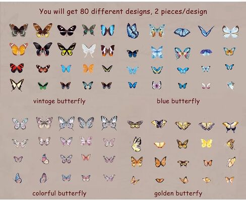Small Butterflies Sticker Set(240 Pieces) Cute Colorful Butterfly Stickers for Scrapbooking, PET Transparent Decorative Decals for Bullet Journal, Planner, Stationery, Craft Projects in Saudi Arabia