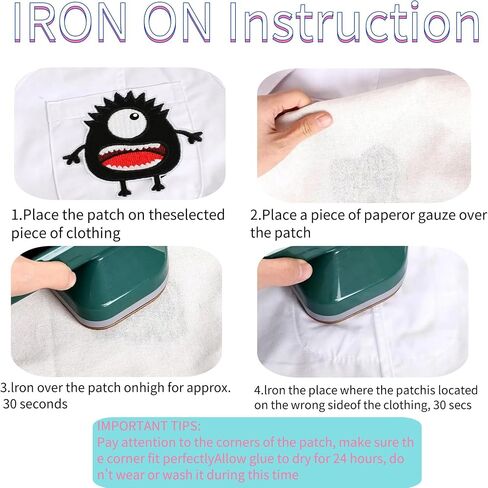 Horror Iron On Patches for Clothes Assorted Styles Embroidered, Bright Vivid Colors, Sew On/Iron On Patch Applique for Clothes, Dress, Hat, Jeans, DIY Accessories、Party Patch (A) in Saudi Arabia