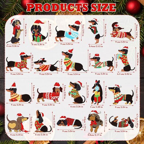 20 جهاز كمبيوتر شخصى عيد الميلاد الكلب الألماني اللوحة سلسلة المفاتيح مجموعات مزدوجة من جانب الكلب الألماني سلاسل المفاتيح 5D الماس الفن المعلقات لطيف الكلب شنقا الماس الفن لعيد ميلاد حزب ديكور DIY الحلي in Kuwait