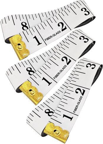 3 Pack Tape Measure, Soft Ruler Measuring Tape, 60 Inch Double Scale Body Sewing Ruler, Flexible Ruler for Body Weight Loss (3, White, 60 Inch) in Saudi Arabia