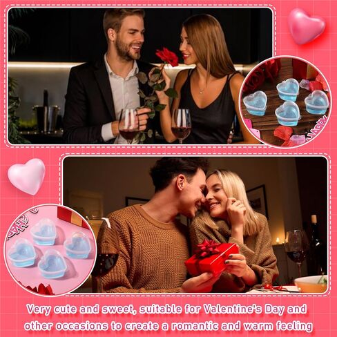 Layhit 100 Pcs Valentine's Day Heart Shaped Storage Containers 1.7 Oz Plastic Mini Heart Box Clear Food Storage Containers with Lids Portion Cups for DIY Craft Making Liquid Foam Ball Soft Clay in Saudi Arabia