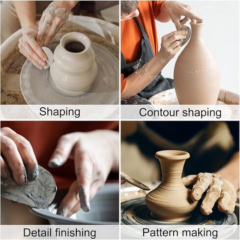 HARFINGTON 2 قطعة من أدوات تشذيب أضلاع الفخار من خشب الزان والفخار بتصميم موجة وملمس وضلع من خشب الزان لنحت الطين والسيراميك in Saudi Arabia