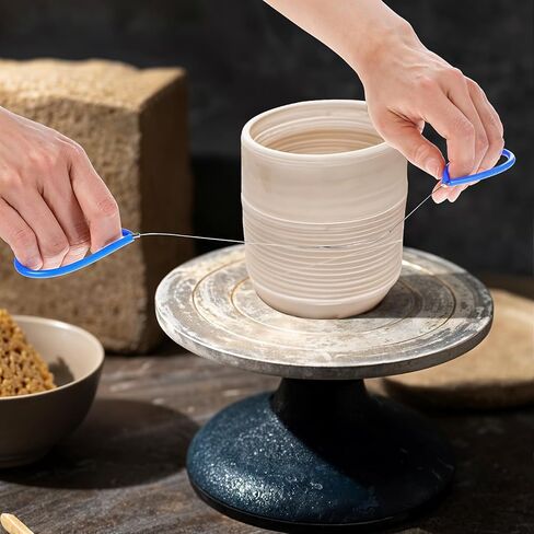 قطعتان من أسلاك قطع الطين، قطع طين أسلاك فولاذية قطع أدوات الفخار، قاطع طين سلك ملتوي مقاس 23 بوصة مع مقبض ناعم، سلك قطع الطين لمستلزمات نحت عجلة الفخار وعجين الجبن السيراميكي in Saudi Arabia