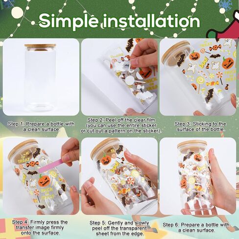 Christmas UV DTF Cup Wrap - 8 Sheets Cartoon Christmas UV DTF Cup Wraps for 16 OZ Snowman Dinosaur Animal UVDTF Cup Wraps Waterproof UV DTF Transfer Stickers for Glass Cup Wood DIY Crafts in Saudi Arabia