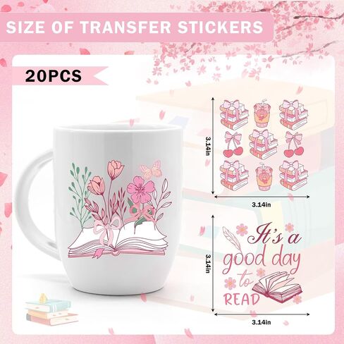 AFRITEE UV DTF Cup Wraps - 20 Sheets Vintage Books Uvdtf Tumbler Wrap for 16 oz Glass Water Bottle, Bible Verse Inspirational Quotes Transfer Stickers Decals for DIY Book Lover Creative Gifts in Saudi Arabia