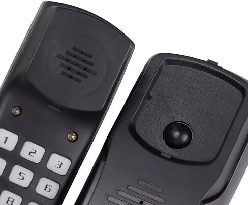 Multifunction Wall Mountable Telephone Mini Wall Mounted Landline Phone Small Hang up Flash Function Last Number Redial Pause Function black in Saudi Arabia