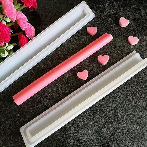 Silicone Soap Mold Long Tube Column Mould DIY Dessert Soap Candle Clay Craft Making Molds Pipe Tube Handmade Cake Mousse Baking Tool (Cactus) in Saudi Arabia