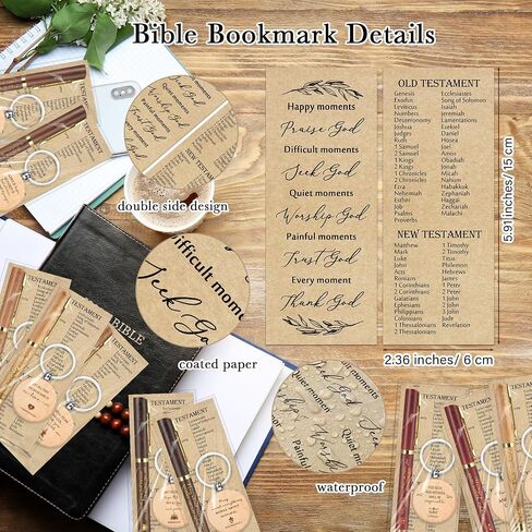 20 Sets Christmas Christian Gift Bulk Bible Verse Pens Inspirational Bookmarks and Wooden Keychains Religious Scripture Gifts for Sunday School Baptism Church(Multicolor,Wood Grain) in Saudi Arabia