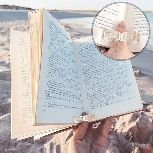 Thumb Book Page Holder for Reading, Finger Book Opener Holder for One-Handed Reading, Heart-Shaped Transparent Mini Bookmark Reading Accessories Small Gifts for Book Lovers Readers in Saudi Arabia