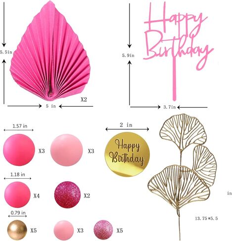 Blue White Gold Balls Cake Toppers Balls Birthday Cake Decorations for Birthday Boho Wedding Baby Shower Party Decoration (Blue White Gold) in Saudi Arabia