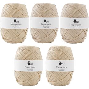 Knitworm Paper Yarn 5 Ball Set Bulky 30g (84 Yards) 100% Paper Made in Japan(14.Brown)