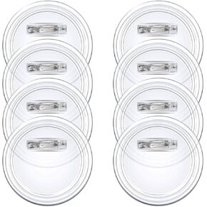 50pcs Photo Buttons for Crafts, Clear Button Pins, DIY Acrylic Blank Button Pin Bulk for Picture Make Your Own Buttons Badge Maker DIY Crafts Supplies Campaign Buttons Maker
