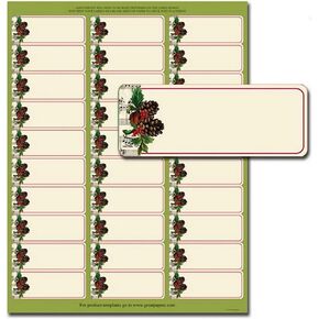 Pinecone Garland Address Labels - 150 Pack