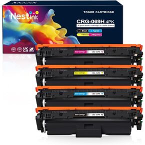 Compatible CRG-069H 069 Toner Cartridge Set Replacement for Canon 069 069H with CHIP for imageCLASS MF751Cdw LBP674Cdw LBP673Cdw MF753Cdw Printer (B/C/M/Y, 4-Pack)