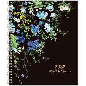 2025 Monthly Planner - Monthly Calendar/Planner 2025, Jan. 2025 - Dec. 2025, 9'' x 11'', Large Monthly Planner with Twin-wire Binding, Note Pages, Monthly Tabs, Inner Pocket, Thick Paper
