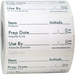 Writable Food Rotation Labels Prep Date Use by Permanment Adhesive 1 x 2 Inch 500 Total Stickers