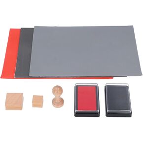 Rubber Stamp Sheet for Engraving Machine, 3Pcs A4 Rubber Stamp Sheets Red Black Stamp Pad Set, 2.3mm / 0.09in Rubber Carving Blocks for Custom Rubber Stamps