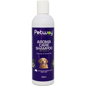 Petcare Dog Shampoo, Aroma Care Pet Hair Shampoo with Lavender, Chamomile & Vitamin E for Natural Coat & Skin Conditioning, Safe for Small Pets, Free of Phosphates, Parabens & Enzymes, 250ml