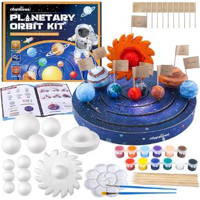 Solar System Project Kit for Kids, Mixed Sized Foam Balls,Painting Tools and Disc Planetary Orbits,DIY Planets Model for Kids, Stem Toy for Boys and Girls