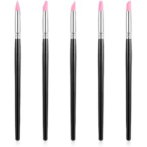 5Pcs Silicone Brushes for Resin Clay Sculpting Tools, Silicone Rubber Tip Paint Pens Brushes, Silicon Color Shapers Brushes, Silicone Paint Brush, Rubber Paint Brush, Silicone Artist Brushes, 21cm