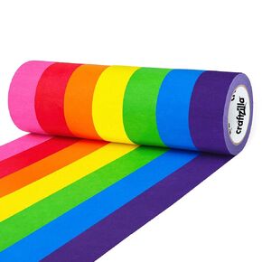 Colored Masking Tape – 7 Roll Multi Pack – 210 Feet x 1 Inch of Colorful Craft Tape for Arts & Crafts, Labeling and Color-Coding