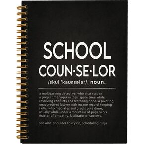School Counselor Gifts Notebook, Counseling Notebook for Work, Appreciation Thank You Guidance Counsellor Gifts, School Counselor Supplies, College Ruled Hardcover Spiral Notebook 5.5 x 8.3