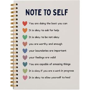 Note to Self Mental Health Notebook, Self Love Gifts, Mental Health Journal for Women, Inspirational Mental Health Gifts, Therapy Journal for Mental Health, Spiral Notebook 5.5x8.3 Inch