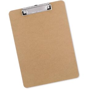 Wood Clipboards Set of 2, Letter Size Hardboard Clip Board 8.5x11 for Classroom, Students, Kid, A4 Standard Size 9" x 12.5" with Low Profile Clip, Office & School Supply