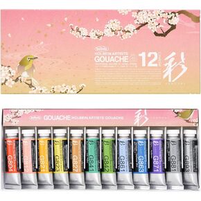 Holbein Irodori Artist Gouache - Spring, Set of 12, 15 ml, Tubes