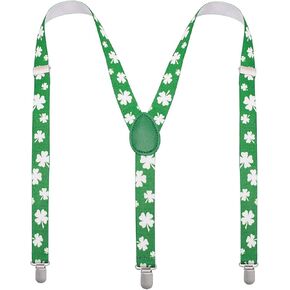 St Patricks Day Suspenders - St Patricks Day Acessories - Mens Suspenders with Clips - Many Colors to Choose From