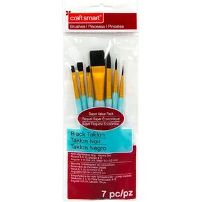 Craft Smart Variety Set Super Value Pack Black Taklon 7 piece