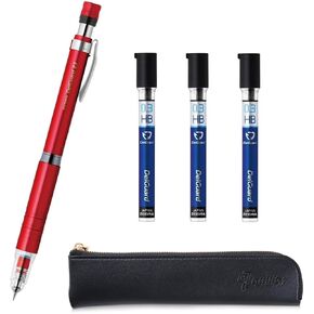ZEBRA Type Lx 0.3 and 0.3 HB leads, qullity original Black slim pen case (Black), 1 Count (Pack of 5)