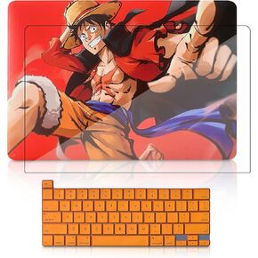 (Onepiece Luffy) حافظة MacBook متوافقة مع W/ 2022 M2 MacBook Pro 13 بوصة، 2021 2020 M1 A2238 A2289 A2251 A2159 A1989 A1706 A1708، لجهاز Mac Pro 13 Touch Bar ID، غطاء لوحة المفاتيح والهيكل الصلب (Luffy (أحمر)) in Saudi Arabia
