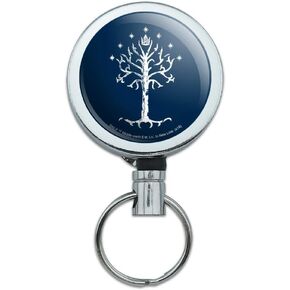 Lord of The Rings Tree of Gondor Heavy Duty Metal Retractable Reel ID Badge Key Card Tag Holder with Belt Clip