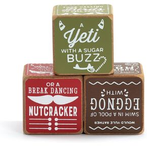 DEMDACO Would Yule Rather 2 x 2 Inch Wood Christmas Dice Game Set of 3