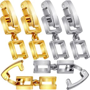 6pcs Necklace Bracelet Extenders, Foldover Watch Band Extension Clasp, Copper Extension Jewelry Clasps for Jewelry Making- Gold & Silver