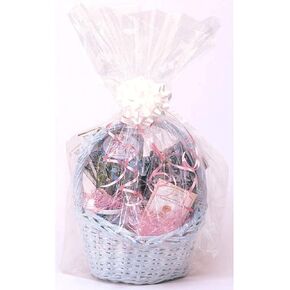 Elegant Clear Cello Basket Bag (24" x 25") - Lightweight & Durable Material, Easy-to-Use & Convenient - Perfect For Gifts, Parties & Occasions, 1 Pack