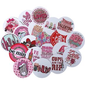 Valentine’s V-Day Car Freshie Cardstock Cutout Rounds 2" in | 12 pk Mixed for Scented Aroma Bead Bake with Silicone Mold for Car Freshie Designs Hearts Love Cupid Conversation Heart