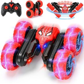 RC Stunts Car Toys for Boys 4-6,Remote Control Car with Cool Led Lights,Double-Sided 360° Flip 4WD RC Stunt Cars Indoor Outdoor Toys Birthday for Boys Girls Kids Toy 3 4 5 6 7 8 9 10 Year Old