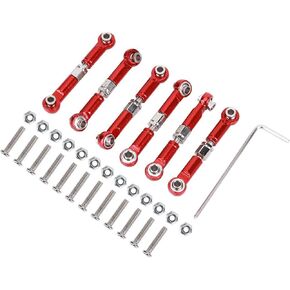 Demeras Metal Pull Rod 6pcs Metal Front Rear Steering Linkage Rods Remote Control Car Accessory Compatible with Wltoys 1 18 A959 Rc Car Red