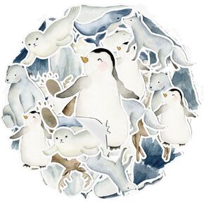 Arctic Animals 20 Pcs Stickers - Adorable Frosty Friends for Your Crafting and Decor!