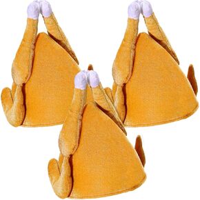 GBD 3 Pack Thanksgiving Roasted Turkey Hats Women Men Kids Party Favors Supplies
