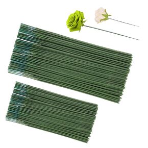 100 Pcs Green Flower Sticks 6.7inch/10inch Plastic Floral Stem Artificial Floral Rod Flower Stem Plastic Flower Stems Plant Stub Wire Green Floral Wire Sticks Stem for DIY Crafts Bouquet Stem(2 Size)