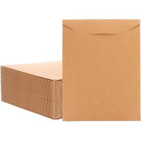 25 PCS 12 x 16 Inch Rigid Mailers Cardboard Envelopes Photo Document Mailers Cardboard Mailers with Locking Tab for Shipping and Mailing, Brown