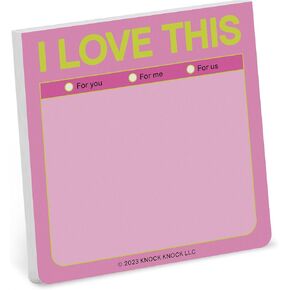 1-Count Knock Knock I Love This Sticky Note Pad, 3 x 3-Inches, 100 Sheets Each